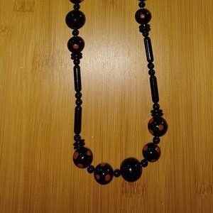 Black beaded necklace